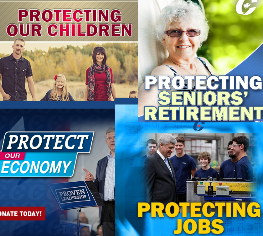 The Conservative Party of Canada website in the weeks leading up to the 2015 federal election.